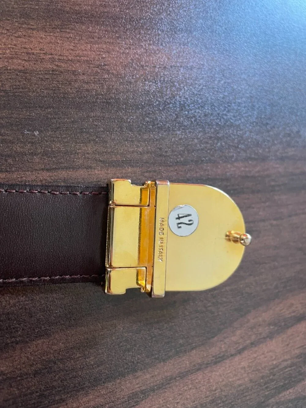 Christian Dior Vintage Reversible Leather Belt — Black, Sz 42, Italy